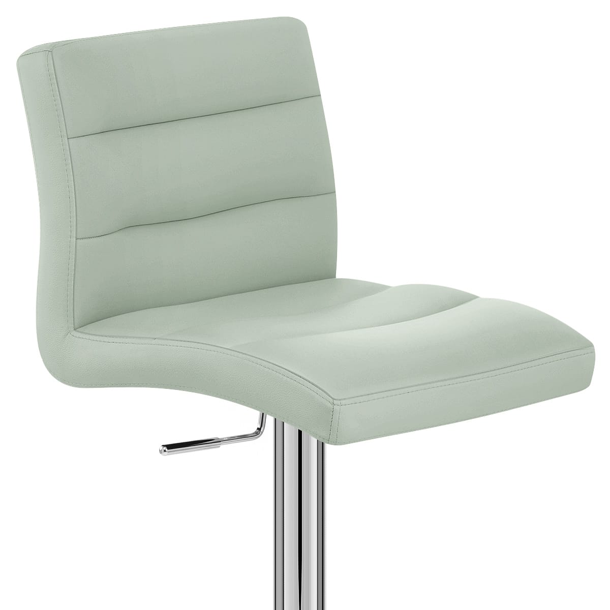 Taburete Cuero Auténtico Cromo - Lush Verde