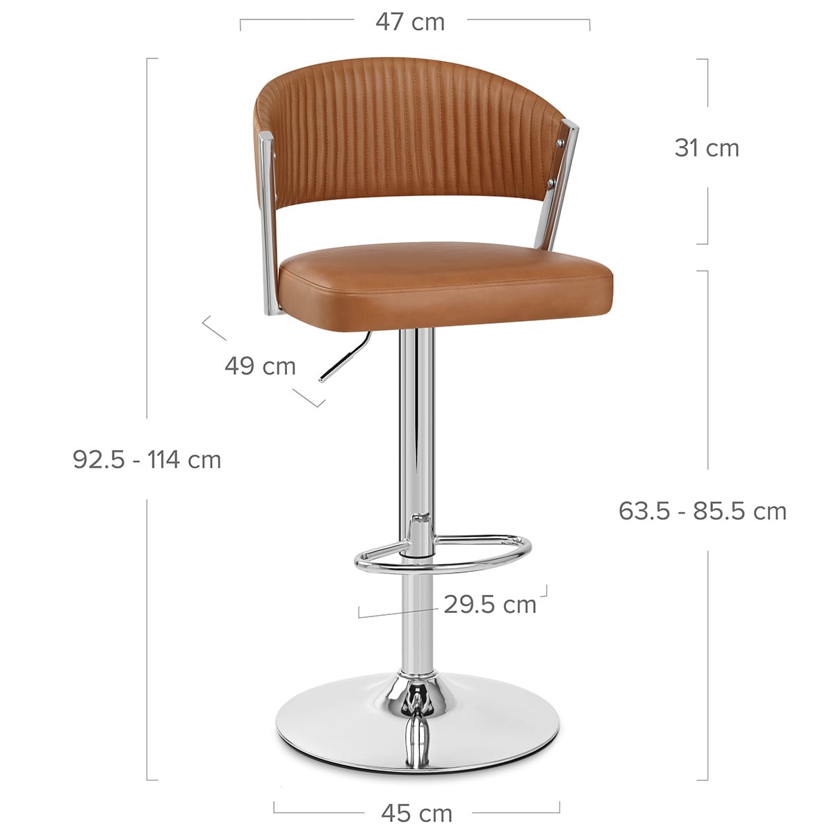 Taburete Cuero Auténtico - Lusso Marrón