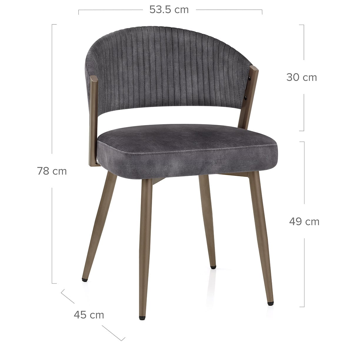 Silla Terciopelo - Lusso Gris Oscuro