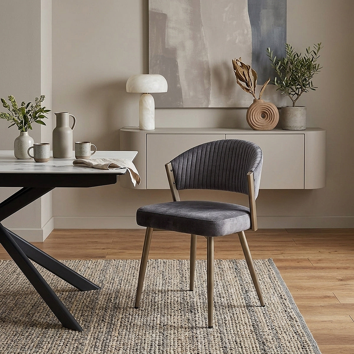 Silla Terciopelo - Lusso Gris Oscuro