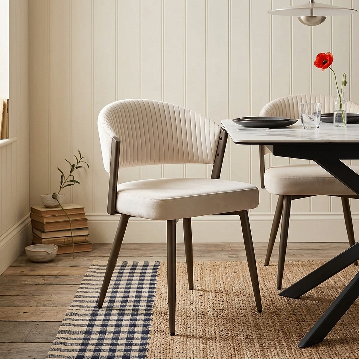 Silla Terciopelo - Lusso Crema