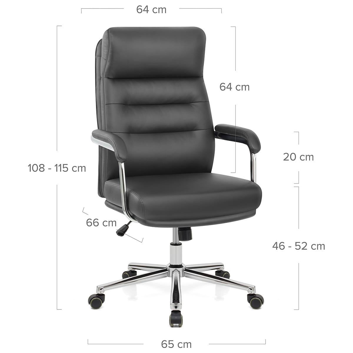 Silla Oficina Polipiel - Lyon Gris