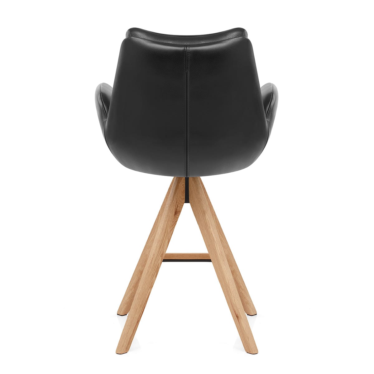 Taburete Cuero Auténtico Madera - Madrid Negro