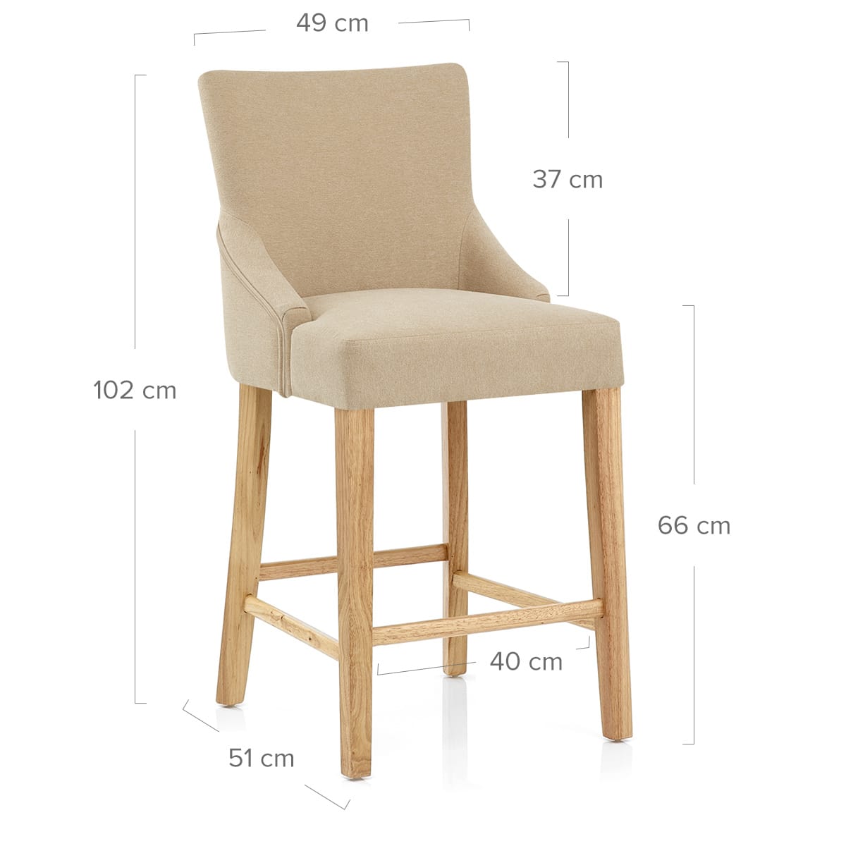 Taburete Tela Madera - Magna Crema