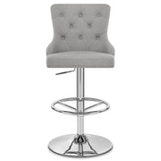 Taburete Tela Cromo - Manor Gris