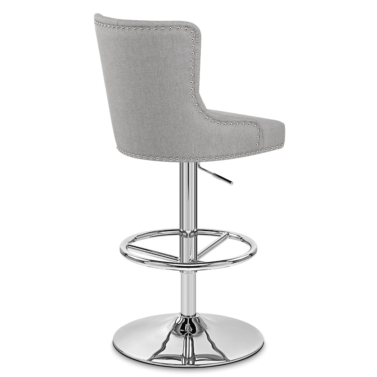Taburete Tela Cromo - Manor Gris