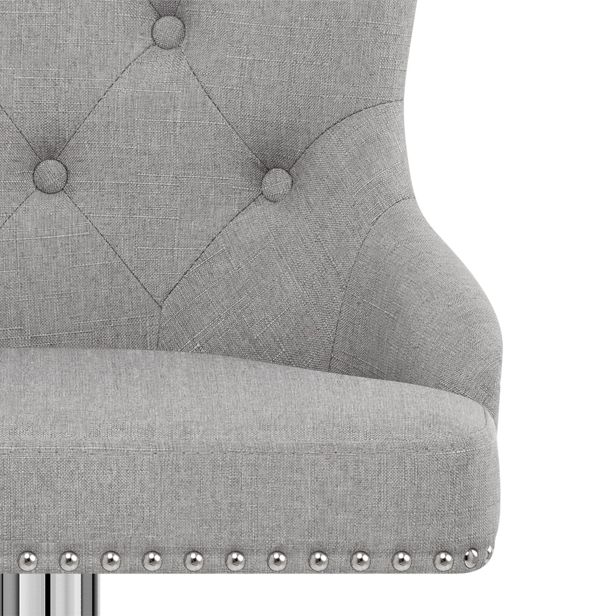 Taburete Tela Cromo - Manor Gris