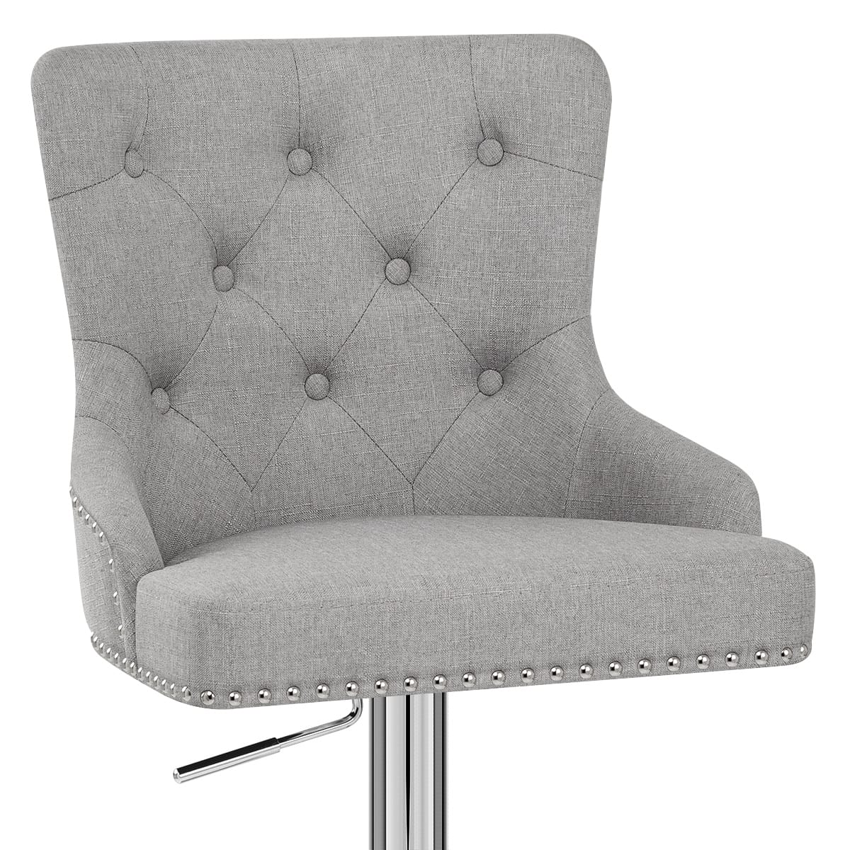 Taburete Tela Cromo - Manor Gris