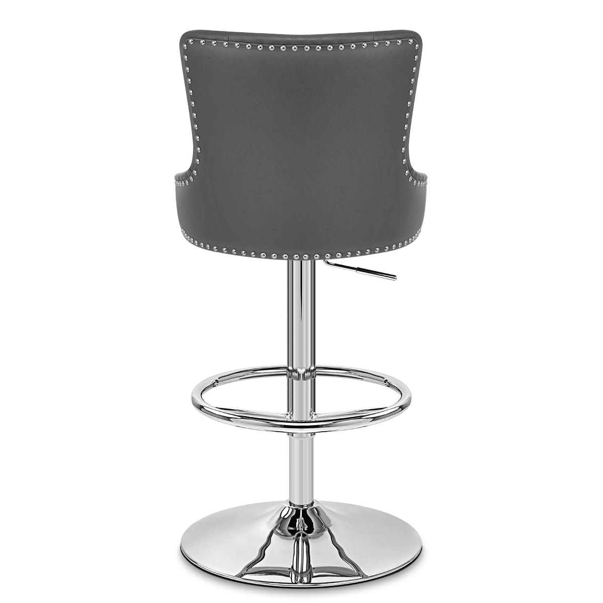 Taburete Polipiel Cromo - Manor Gris