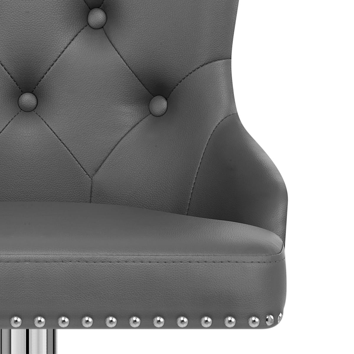 Taburete Polipiel Cromo - Manor Gris