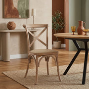 Silla Cuero Auténtico Roble - Marcel Crema