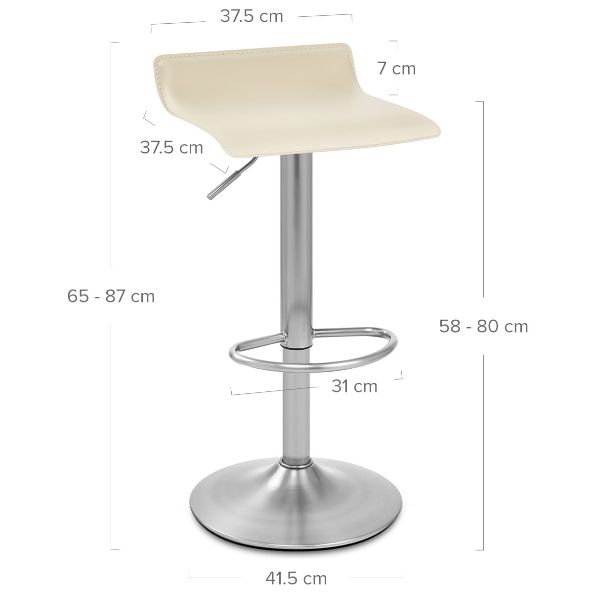 Taburete Polipiel Satinado - Marte Crema