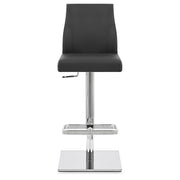 Taburete Auténtico Cuero Cromo - Martello Negro