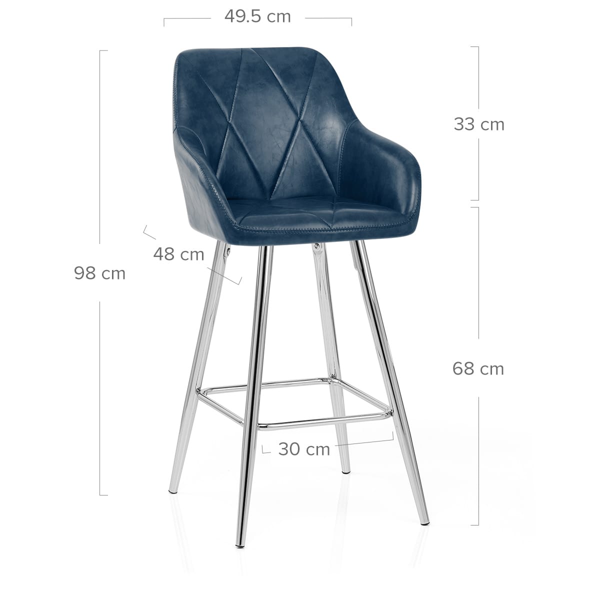 Taburete Polipiel Sintética Anticada - Mason Azul