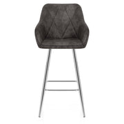Taburete Ante Cromo - Mason Gris Oscuro