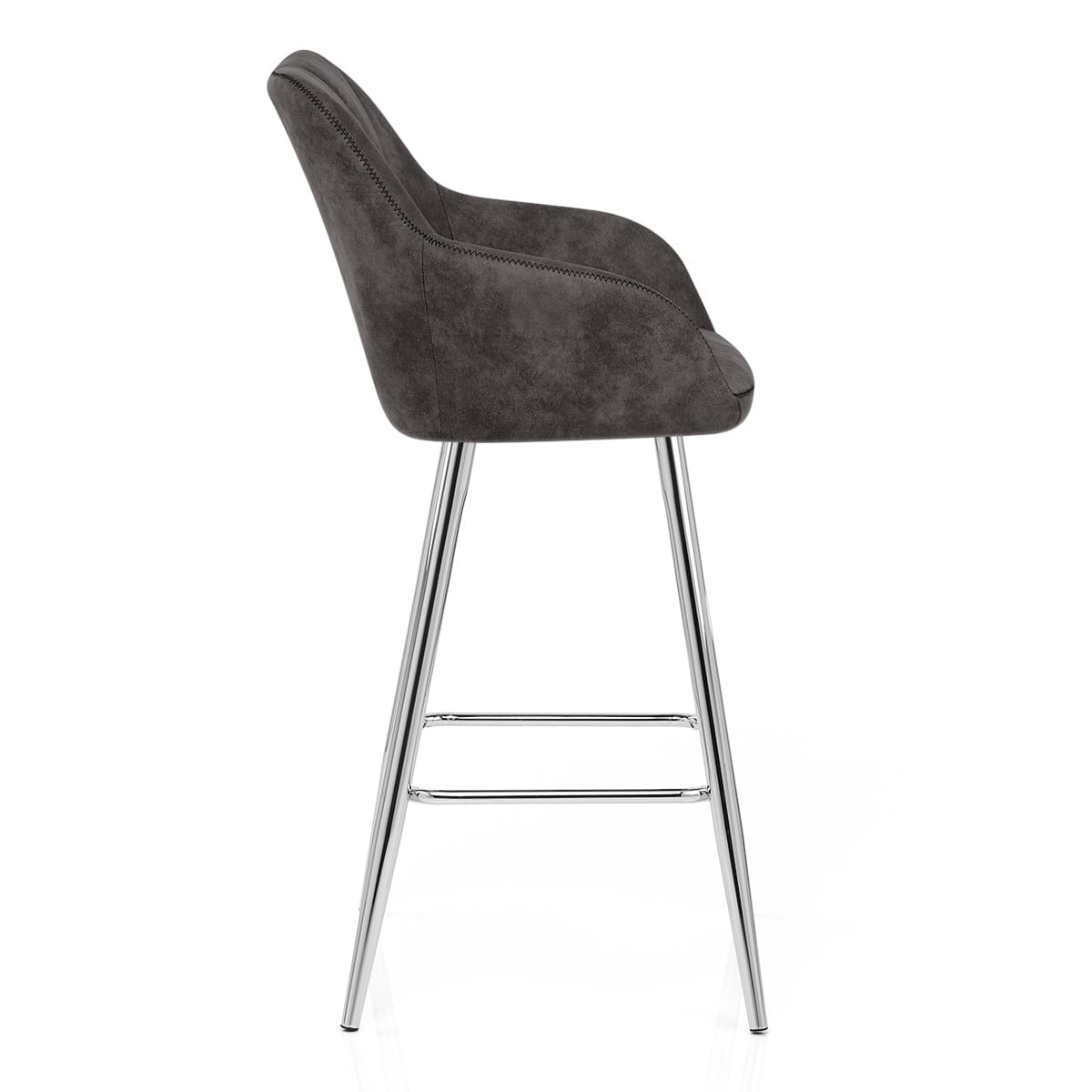 Taburete Ante Cromo - Mason Gris Oscuro