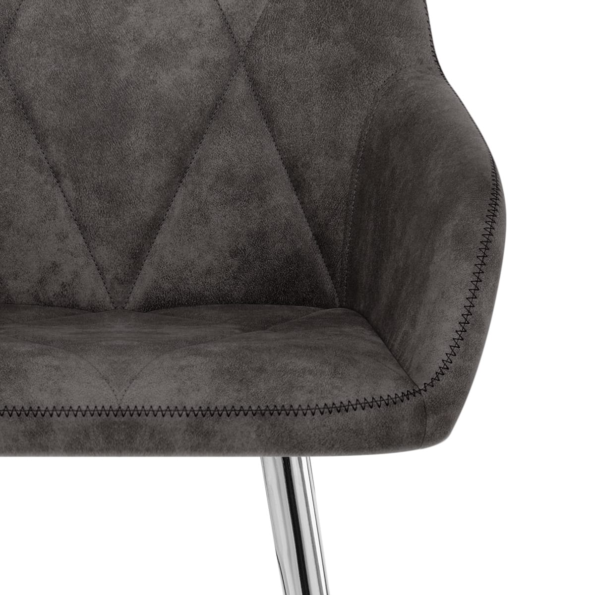 Taburete Ante Cromo - Mason Gris Oscuro