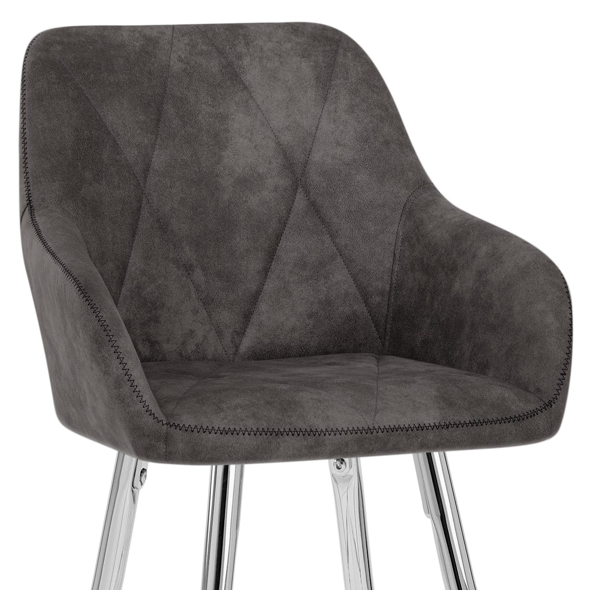 Taburete Ante Cromo - Mason Gris Oscuro