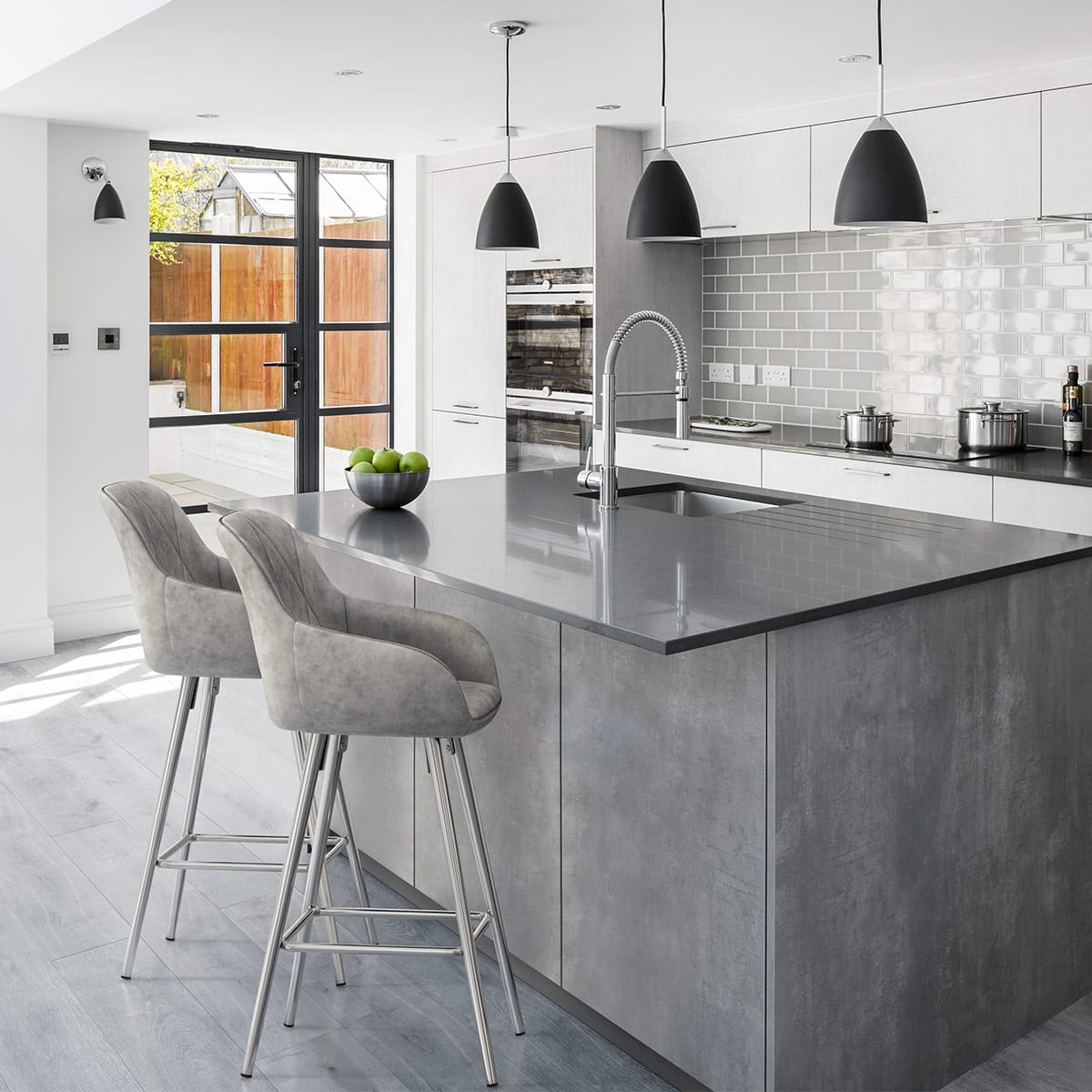 Taburete Ante Cromo - Mason Gris