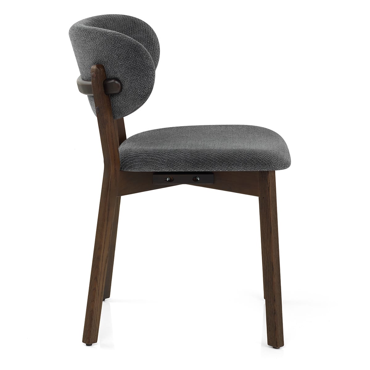 Silla Tela Roble Oscuro - Maya Gris Oscuro