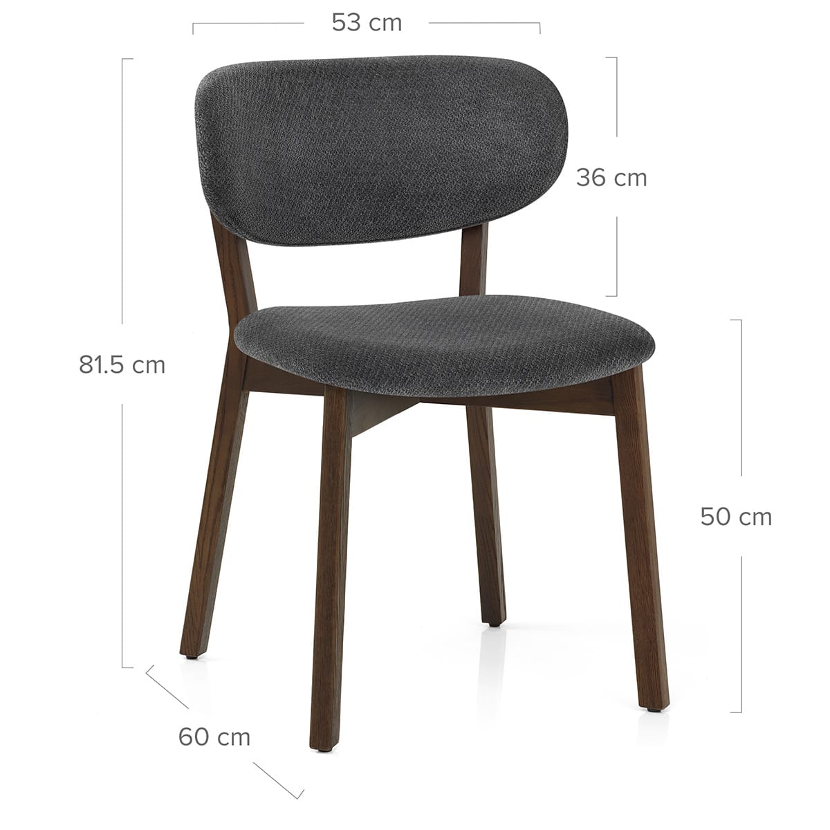 Silla Tela Roble Oscuro - Maya Gris Oscuro