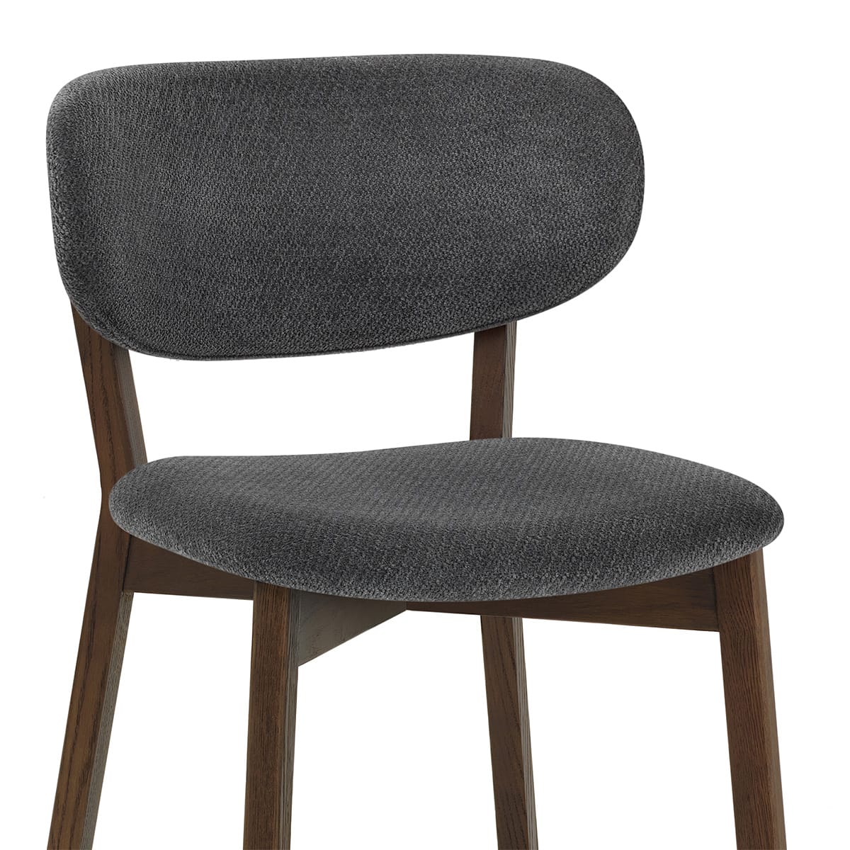 Silla Tela Roble Oscuro - Maya Gris Oscuro