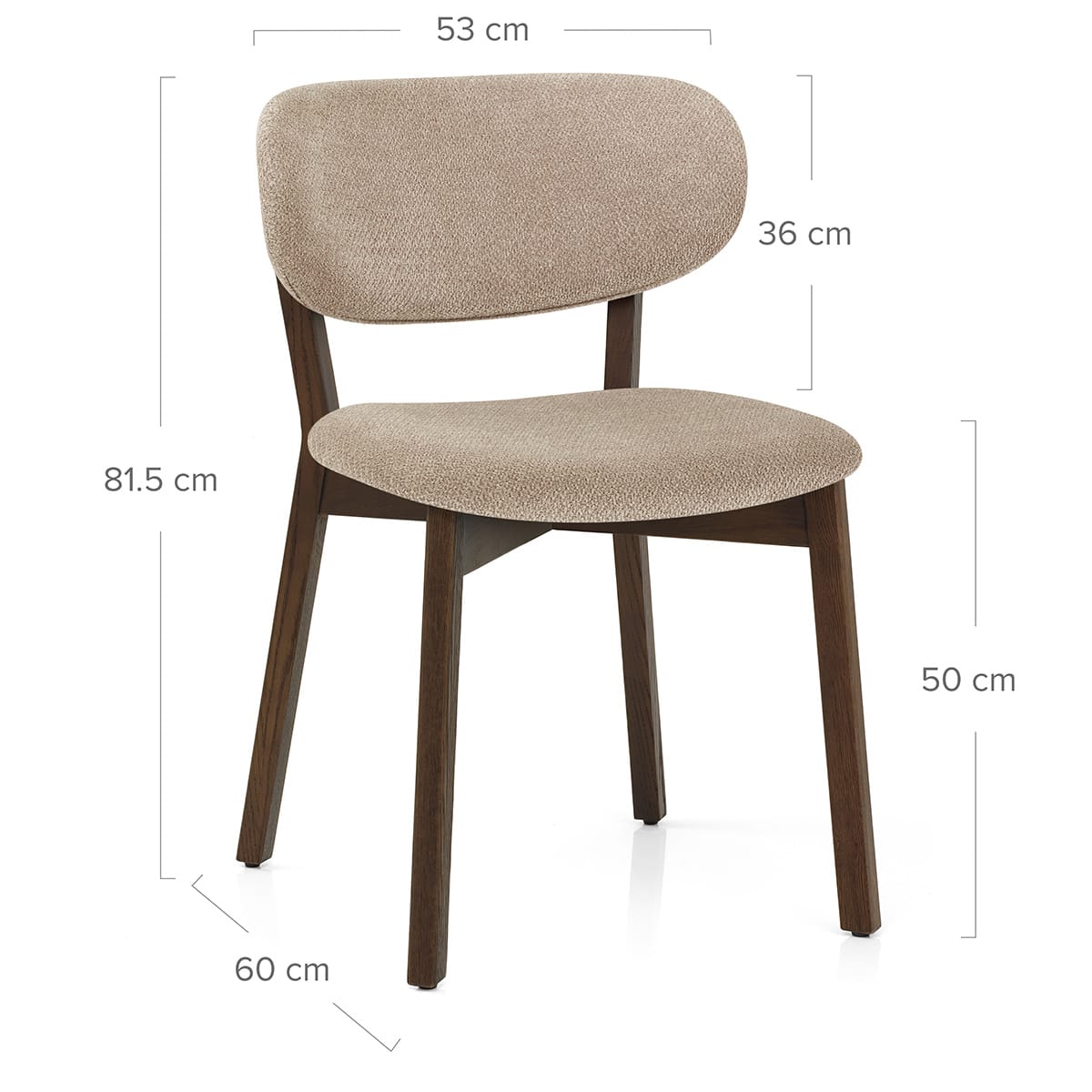 Silla Tela Roble Oscuro - Maya Crema