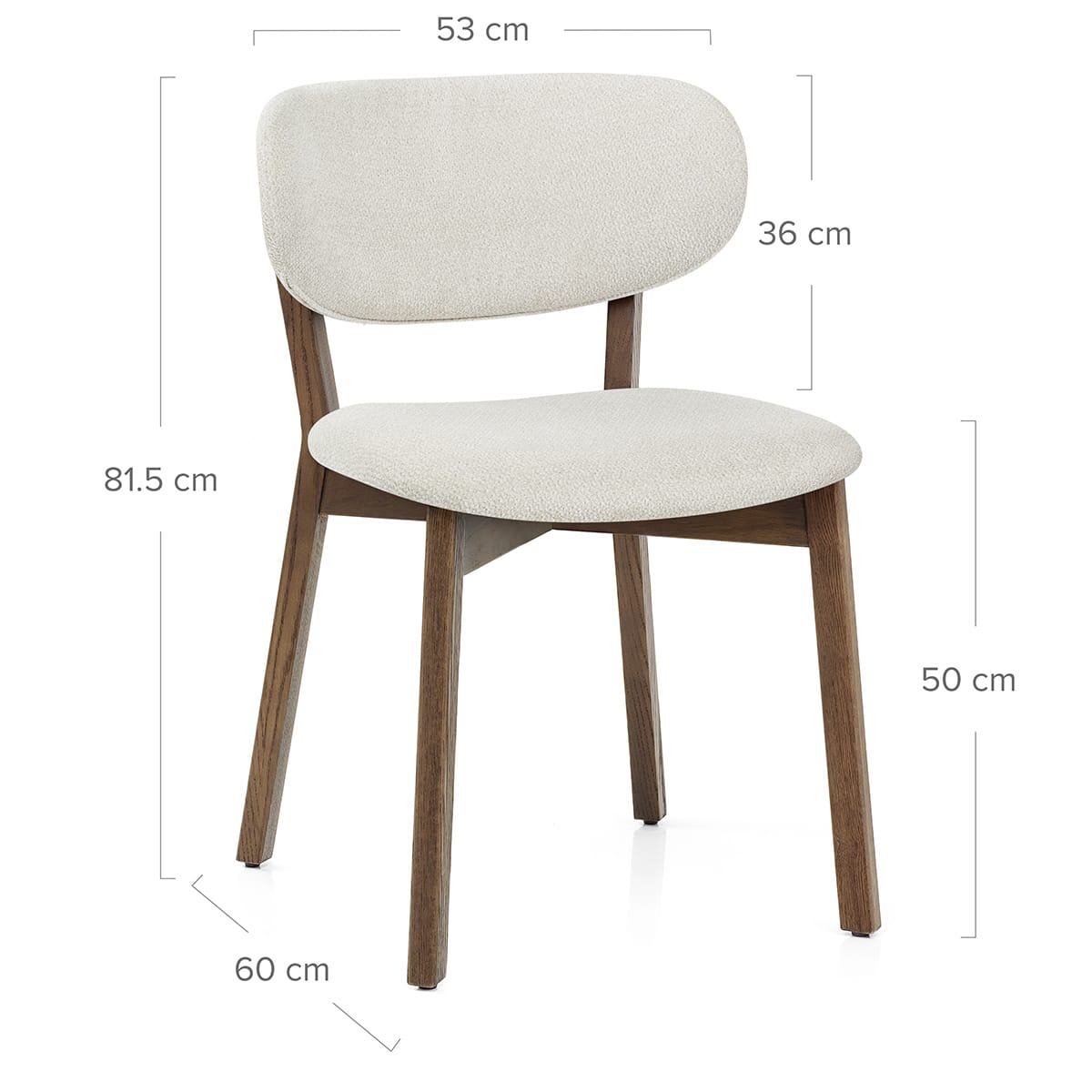 Silla Tela Roble Clara - Maya Blanco