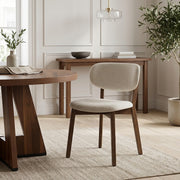 Silla Tela Roble Clara - Maya Crema