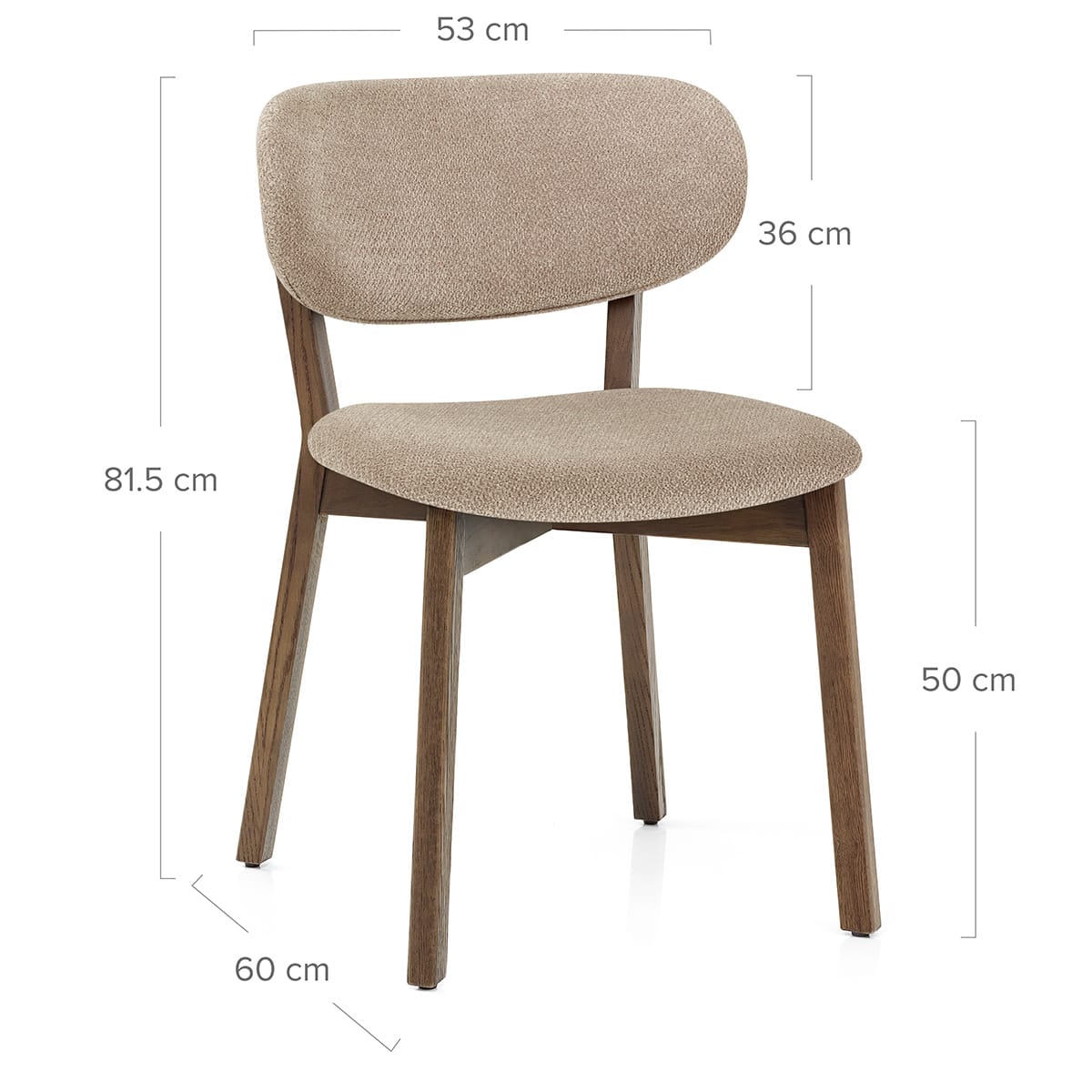 Silla Tela Roble Clara - Maya Gris Pardo
