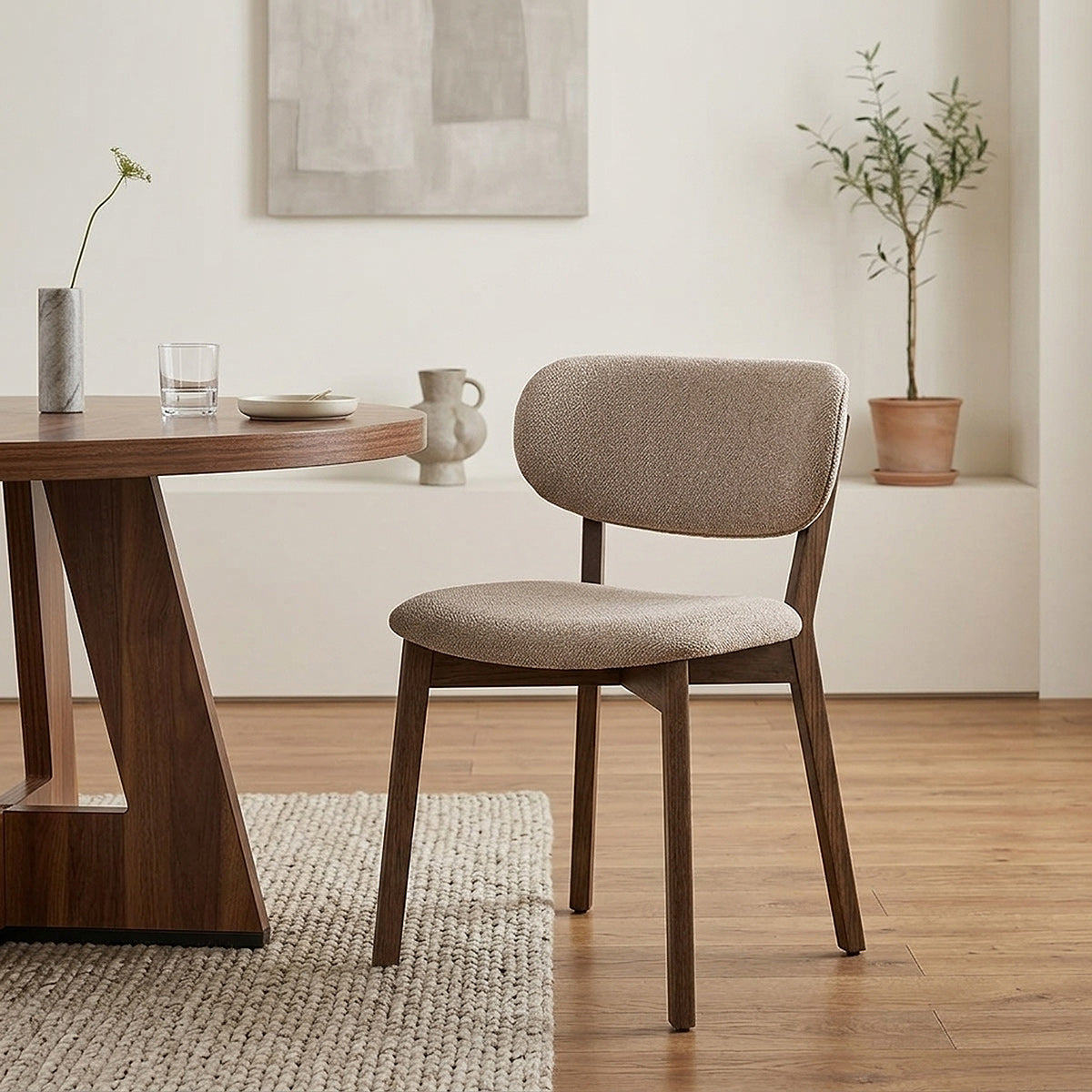 Silla Tela Roble Clara - Maya Gris Pardo