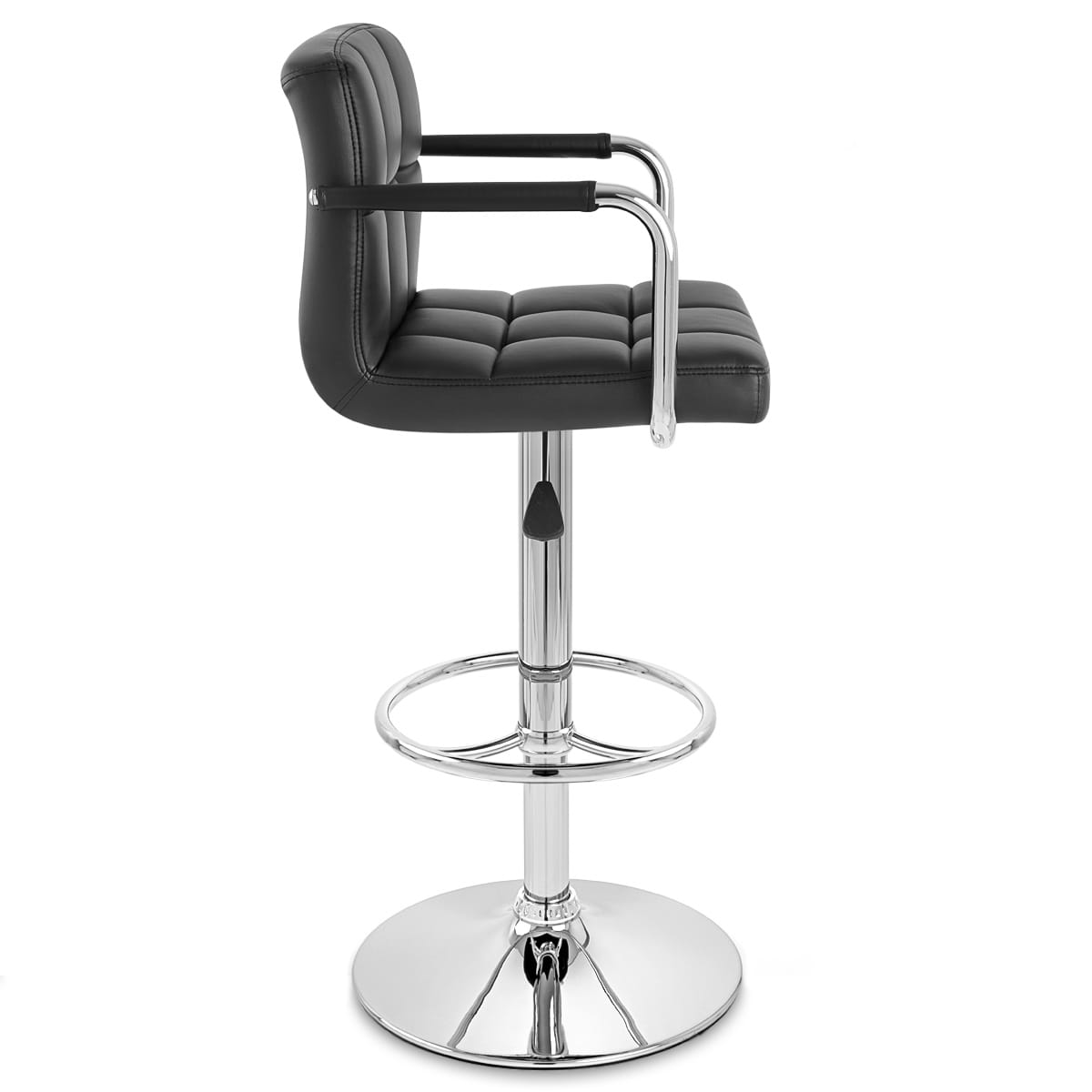Taburete Polipiel Cromo - Maze Negro