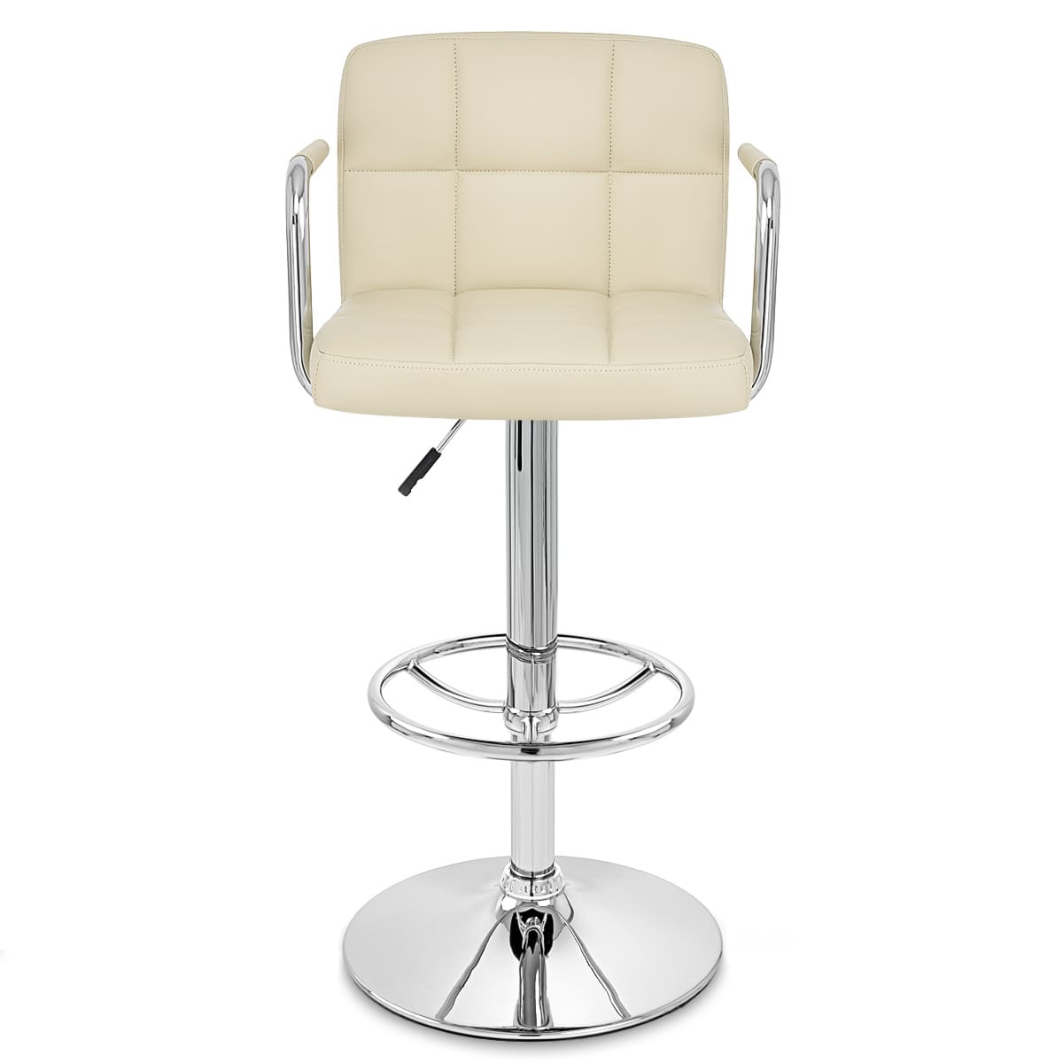 Taburete Polipiel Cromo - Maze Crema