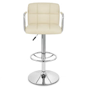 Taburete Polipiel Cromo - Maze Crema