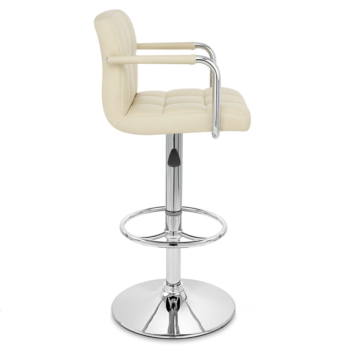 Taburete Polipiel Cromo - Maze Crema