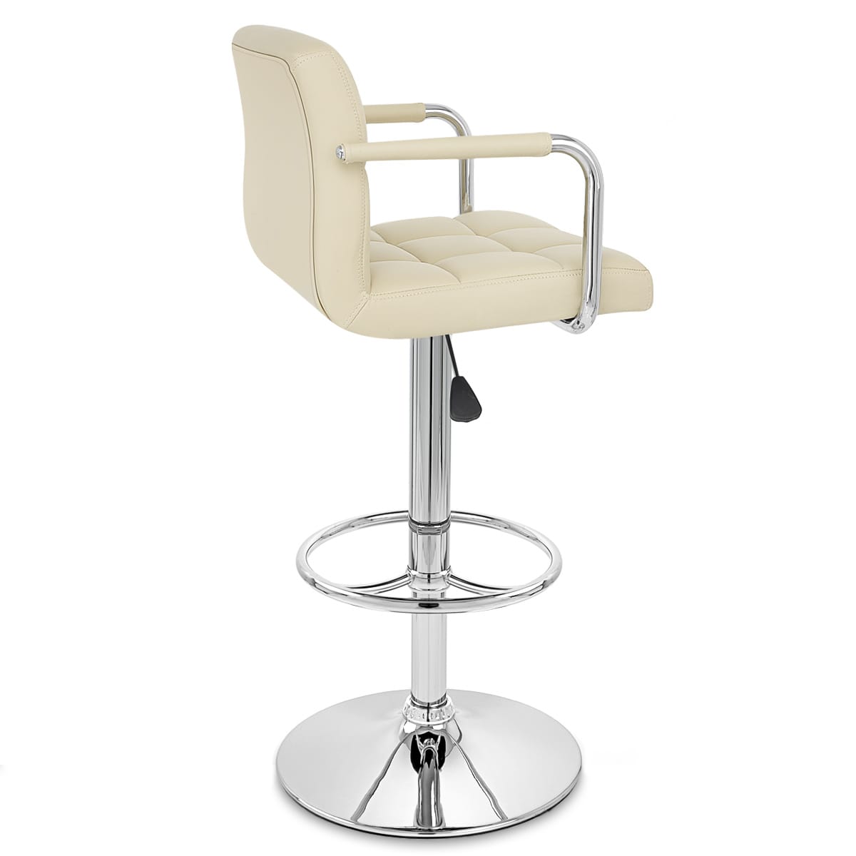 Taburete Polipiel Cromo - Maze Crema