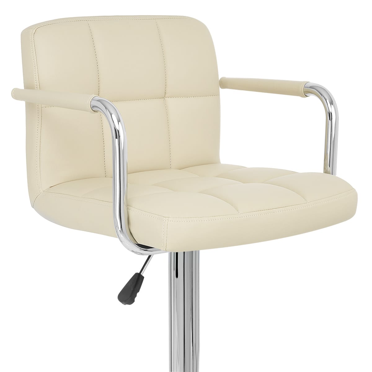 Taburete Polipiel Cromo - Maze Crema