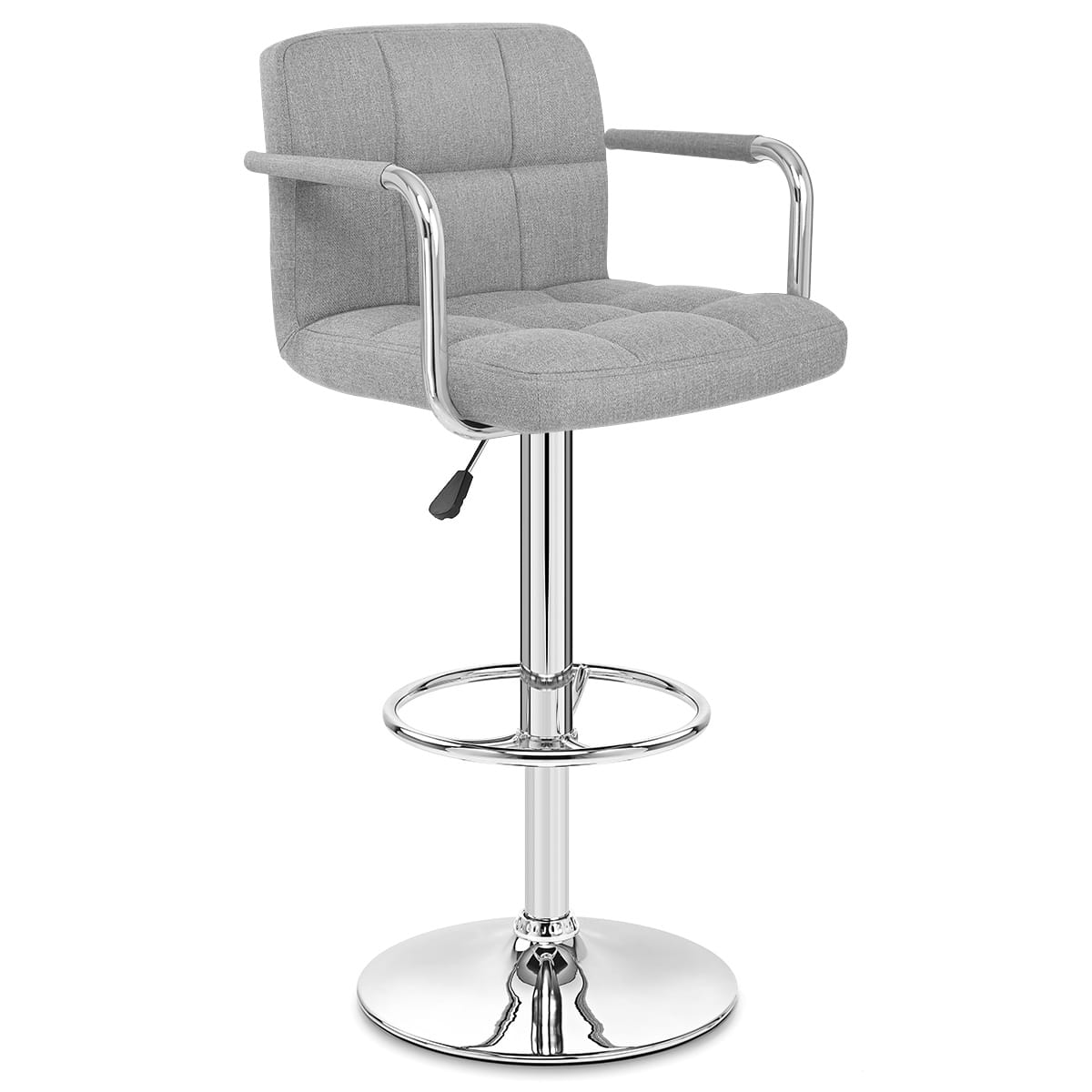 Taburete Tela Cromo - Maze Gris