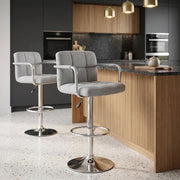 Taburete Tela Cromo - Maze Gris