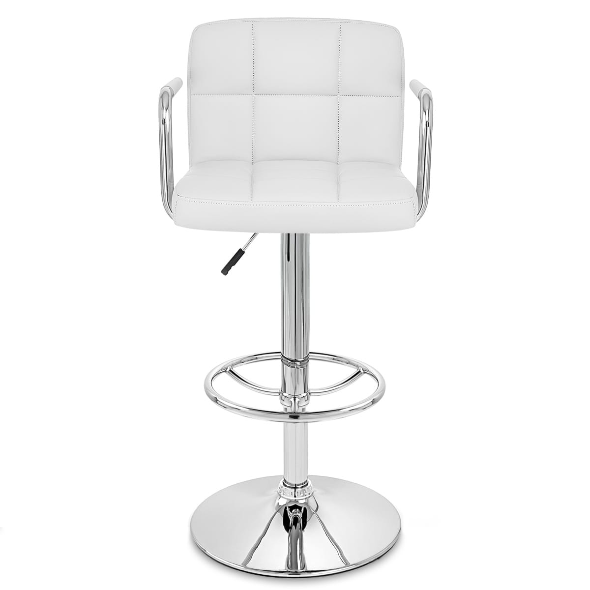 Taburete Polipiel Cromo - Maze Blanco