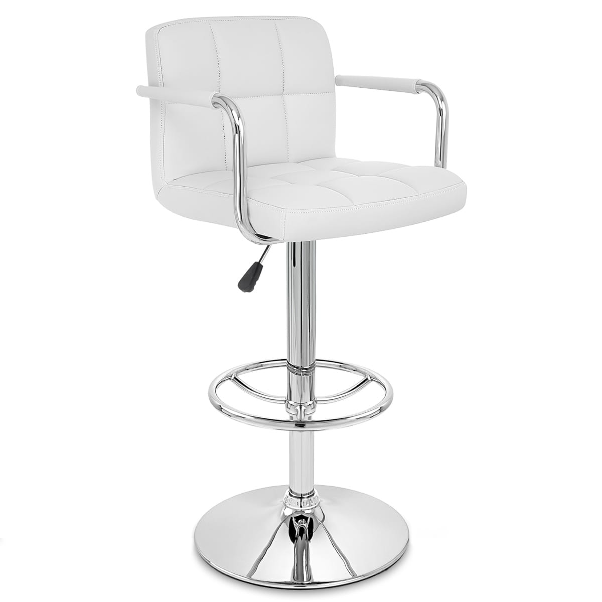 Taburete Polipiel Cromo - Maze Blanco