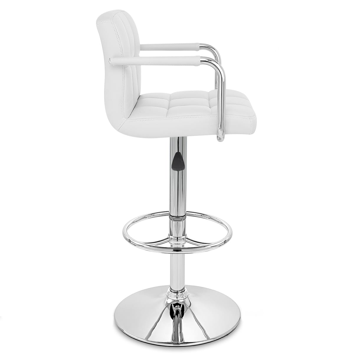 Taburete Polipiel Cromo - Maze Blanco