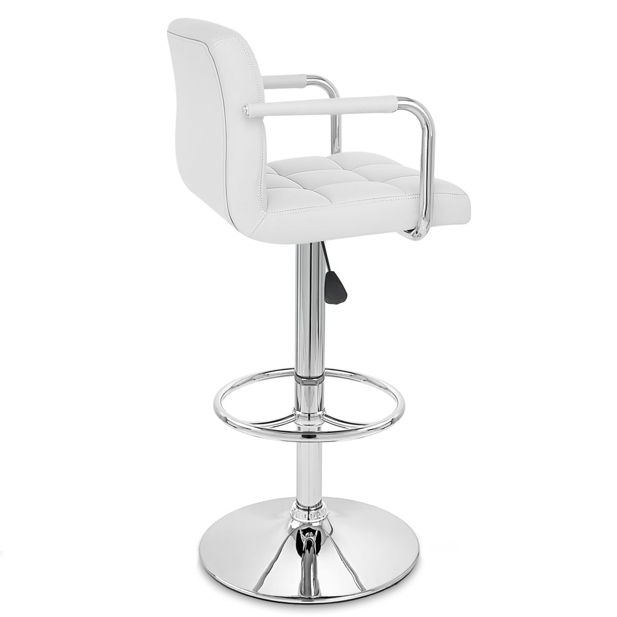 Taburete Polipiel Cromo - Maze Blanco
