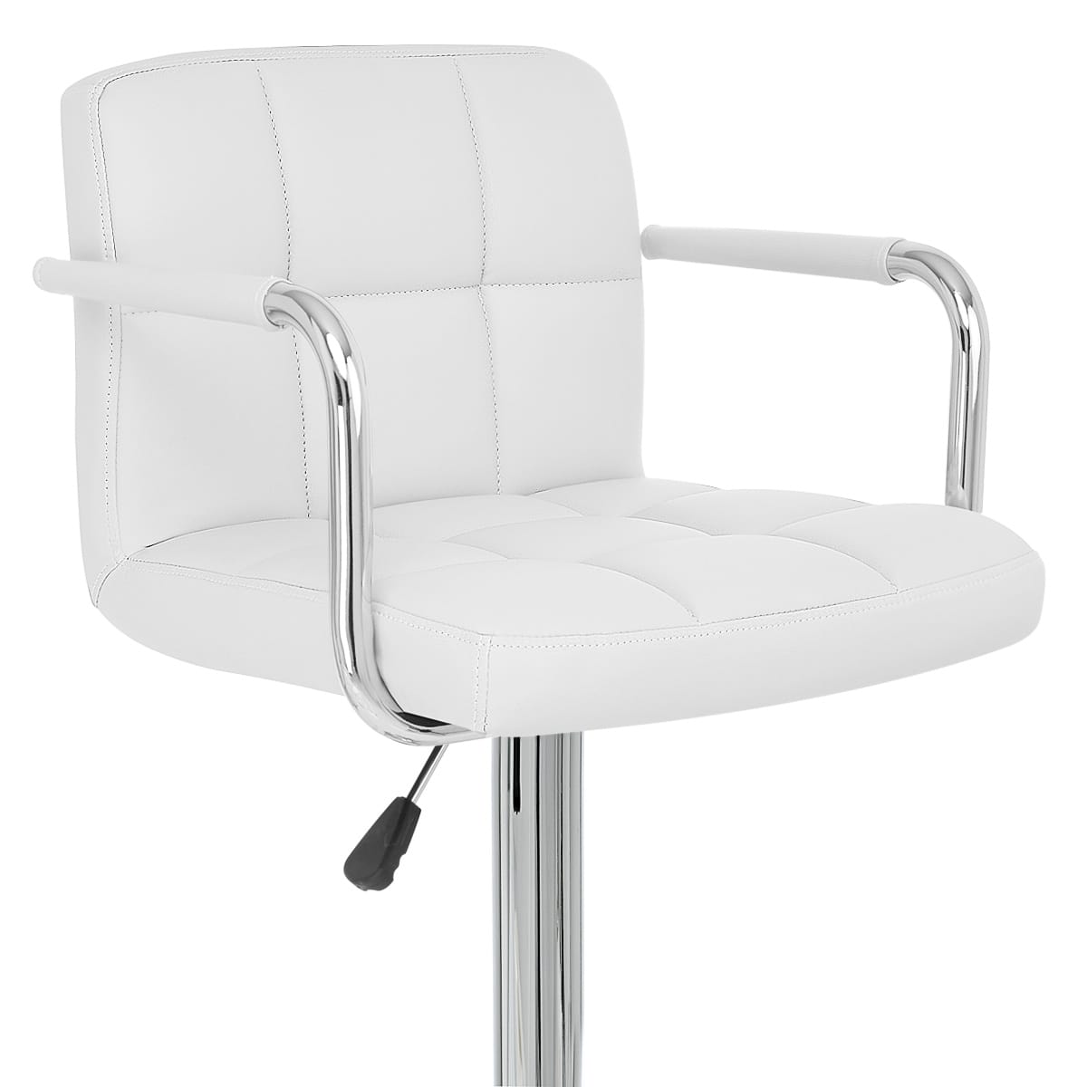 Taburete Polipiel Cromo - Maze Blanco