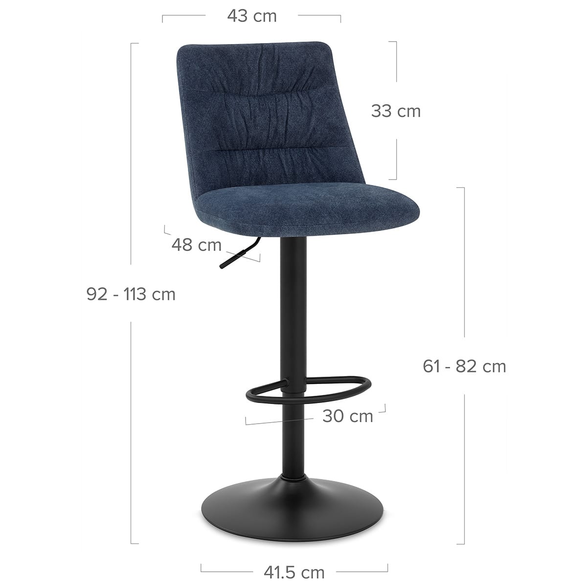 Taburete Terciopelo - Mechu Azul