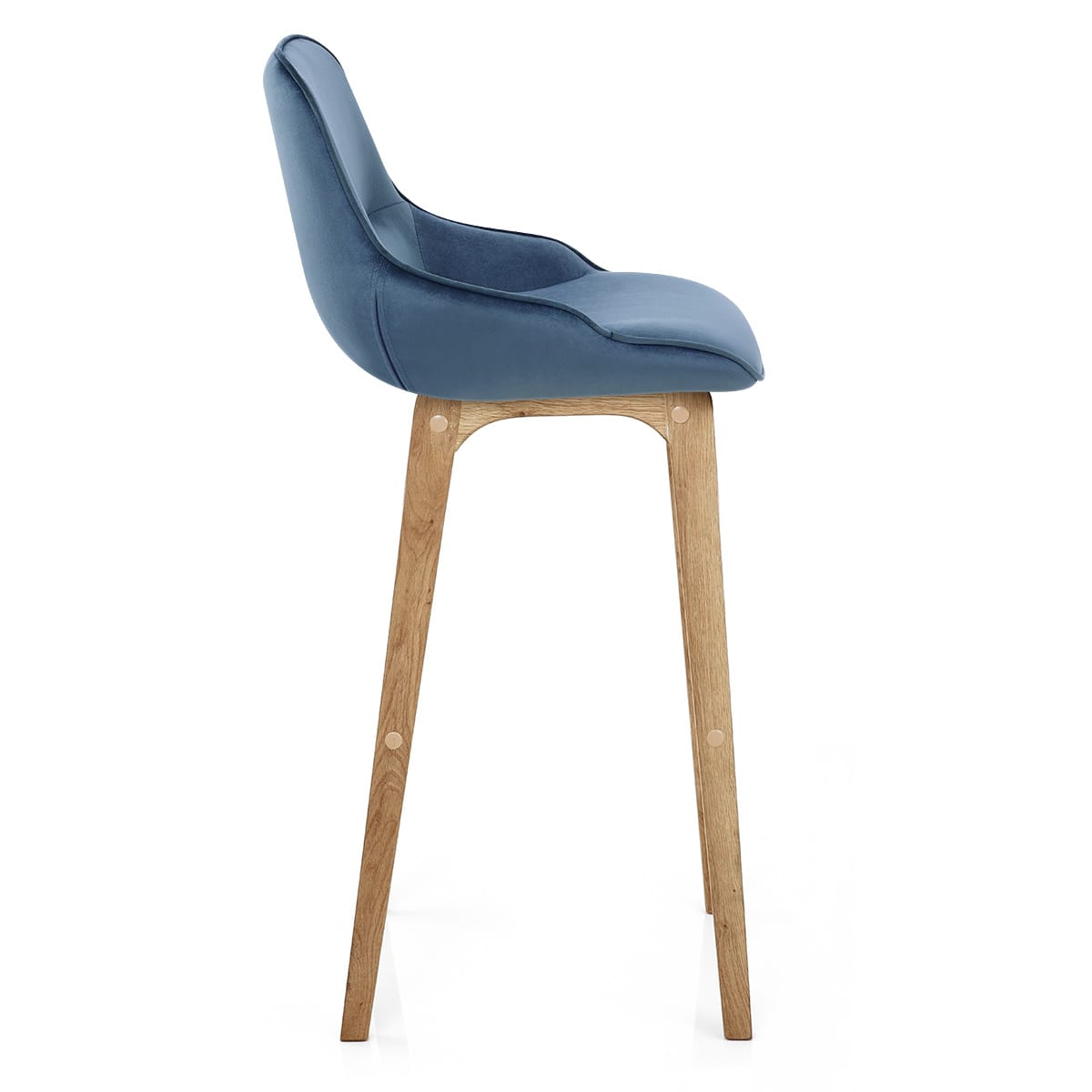 Taburete Terciopelo Roble - Miami Azul