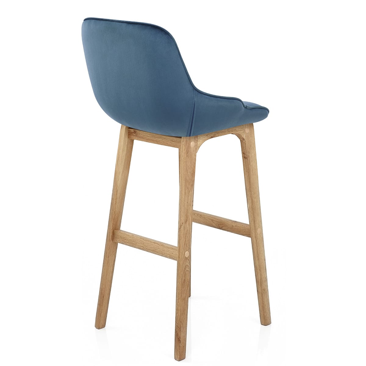 Taburete Terciopelo Roble - Miami Azul