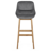 Taburete Terciopelo Roble - Miami Gris