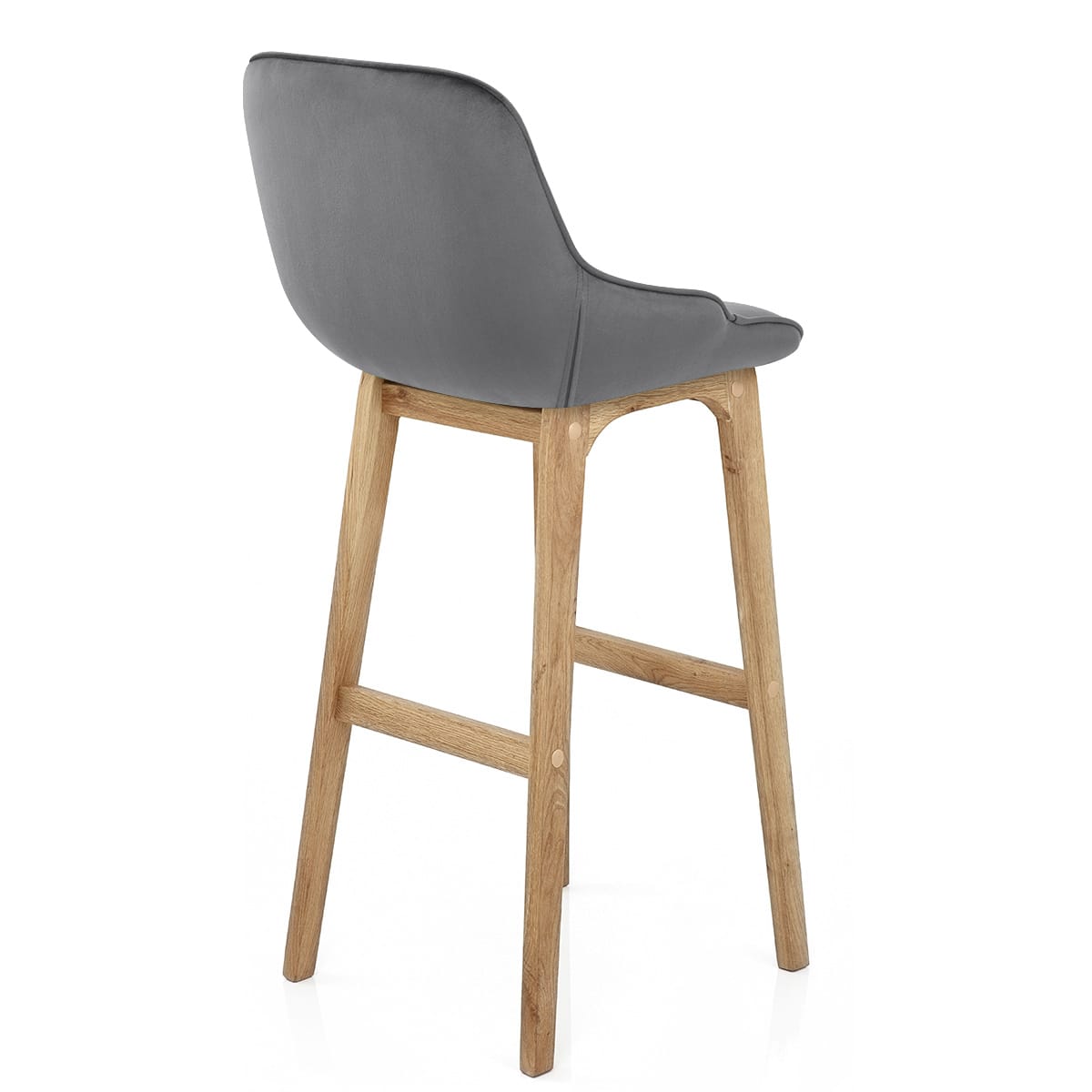Taburete Terciopelo Roble - Miami Gris