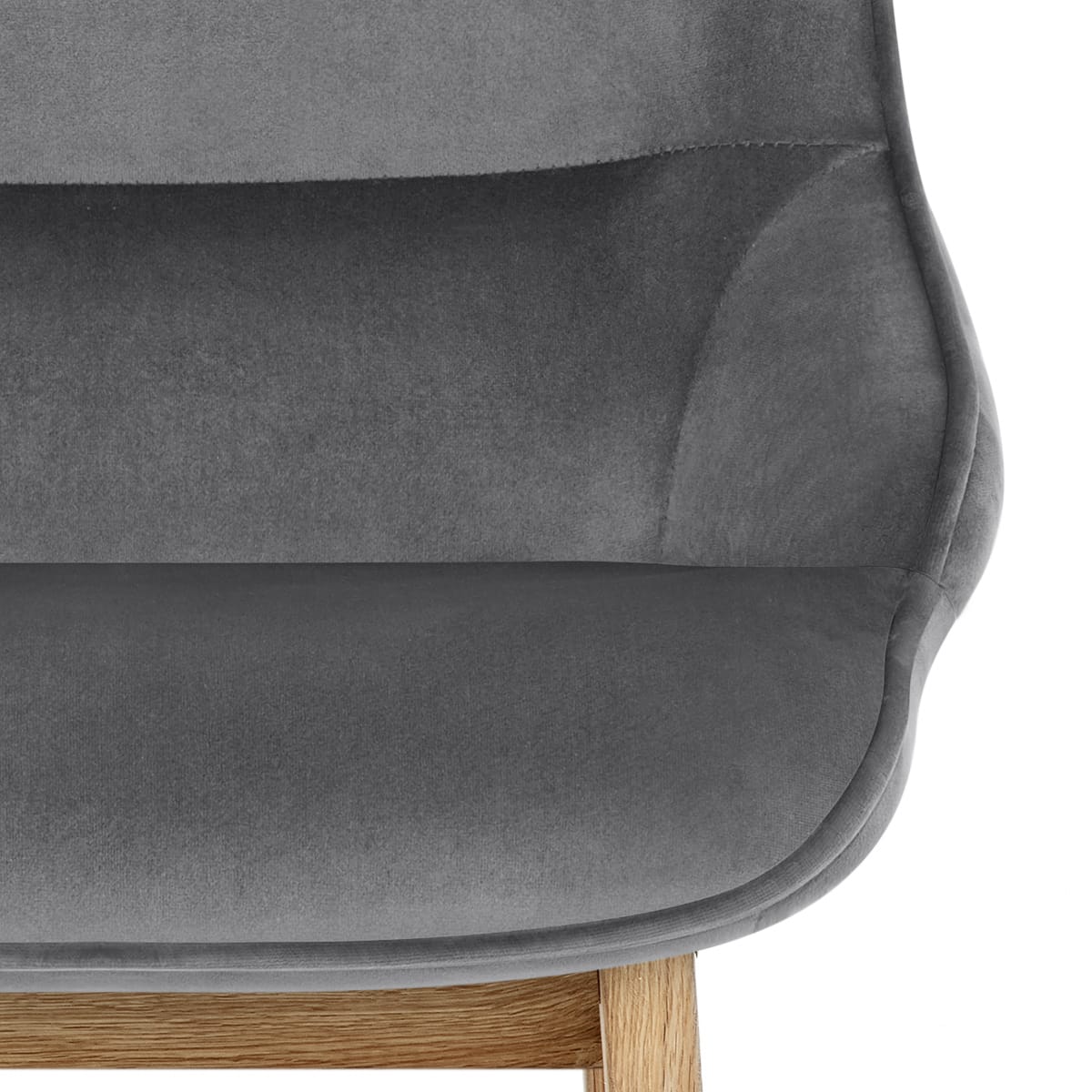 Taburete Terciopelo Roble - Miami Gris